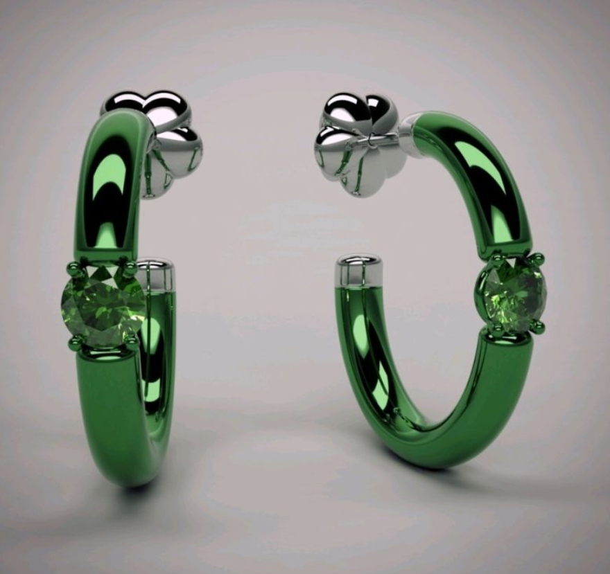 Boucles d'oreilles en titane, modélisation 3D Genève