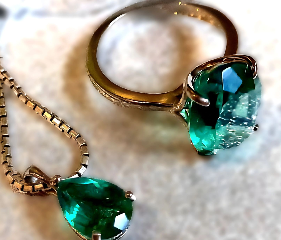 Bague et pendentif en titane, création haute joaillerie Genève